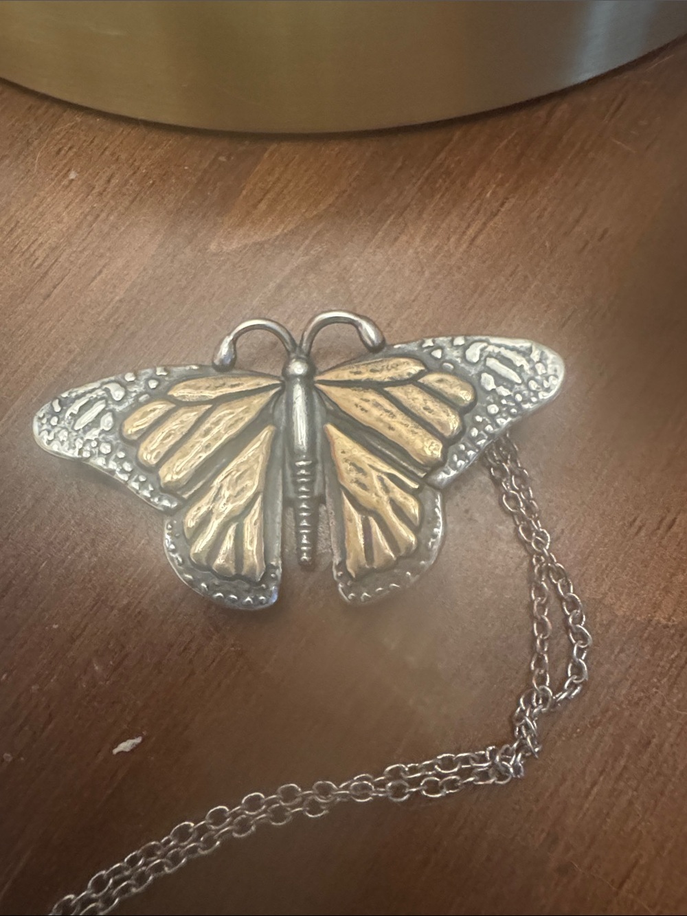 James Avery Two-Tone Butterfly Pendant with 18” chain - Picture 4 of 5